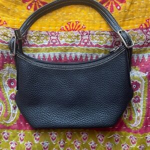 Liz Claiborne Black Pebbled Leather Shoulder Bag